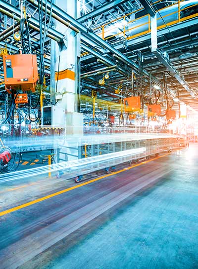li2pps Darstellung einer Automotiv Produktionshalle